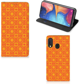 B2Ctelecom Samsung Galaxy A20e Hoesje met Magneet Batik Orange