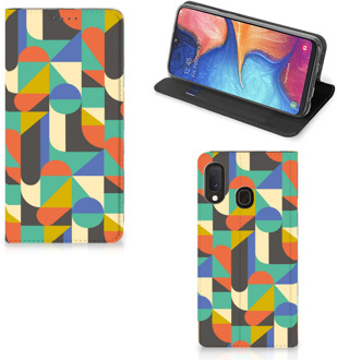 B2Ctelecom Samsung Galaxy A20e Hoesje met Magneet Funky Retro