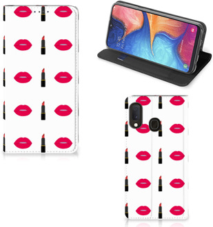 B2Ctelecom Samsung Galaxy A20e Hoesje met Magneet Lipstick Kiss