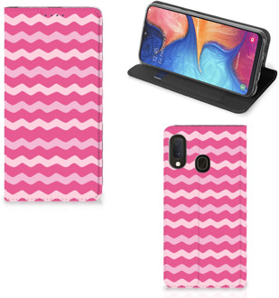 B2Ctelecom Samsung Galaxy A20e Hoesje met Magneet Waves Pink