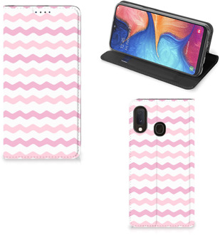 B2Ctelecom Samsung Galaxy A20e Hoesje met Magneet Waves Roze