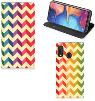 B2Ctelecom Samsung Galaxy A20e Hoesje met Magneet Zigzag Color