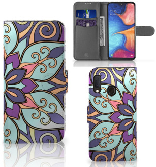 B2Ctelecom Samsung Galaxy A20e Hoesje Purple Flower