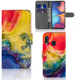 B2Ctelecom Samsung Galaxy A20e Hoesje Watercolor Dark