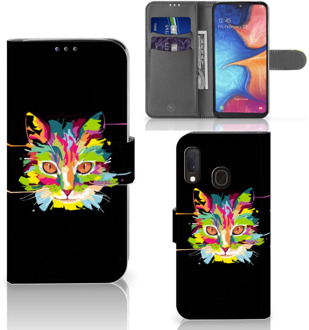 B2Ctelecom Samsung Galaxy A20e Leuk Hoesje Cat Color