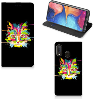 B2Ctelecom Samsung Galaxy A20e Magnet Case Cat Color