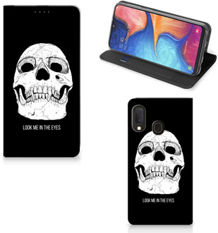 B2Ctelecom Samsung Galaxy A20e Mobiel BookCase Skull Eyes