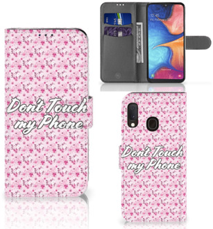 B2Ctelecom Samsung Galaxy A20e Portemonnee hoesje Flowers Pink DTMP