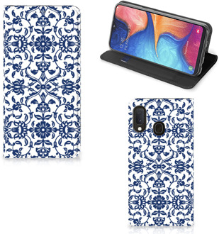 B2Ctelecom Samsung Galaxy A20e Smart Cover Flower Blue