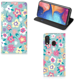 B2Ctelecom Samsung Galaxy A20e Smart Cover Flower Power