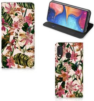 B2Ctelecom Samsung Galaxy A20e Smart Cover Flowers