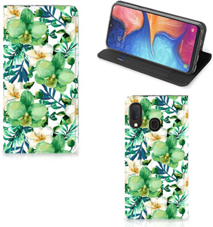 B2Ctelecom Samsung Galaxy A20e Smart Cover Orchidee Groen