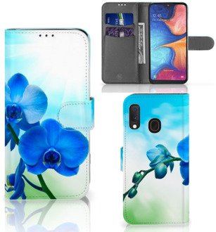 B2Ctelecom Samsung Galaxy A20e Smartphone Hoesje Orchidee Blauw