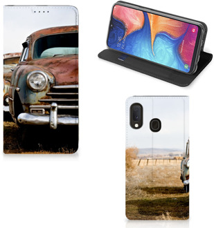 B2Ctelecom Samsung Galaxy A20e Stand Case Vintage Auto