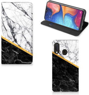 B2Ctelecom Samsung Galaxy A20e Standcase Marble White Black