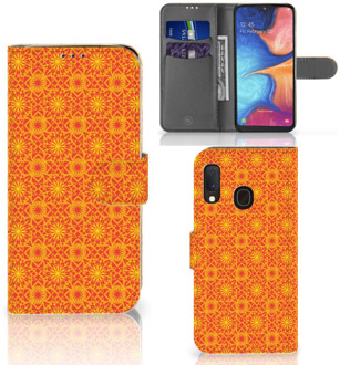 B2Ctelecom Samsung Galaxy A20e Telefoon Hoesje Batik Orange