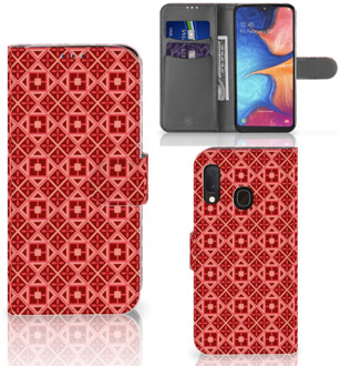 B2Ctelecom Samsung Galaxy A20e Telefoon Hoesje Batik Red