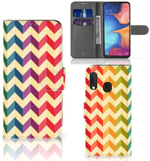 B2Ctelecom Samsung Galaxy A20e Telefoon Hoesje Zigzag Color