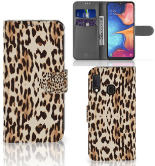 B2Ctelecom Samsung Galaxy A20e Telefoonhoesje met Pasjes Leopard