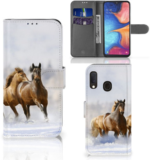 B2Ctelecom Samsung Galaxy A20e Telefoonhoesje met Pasjes Paarden