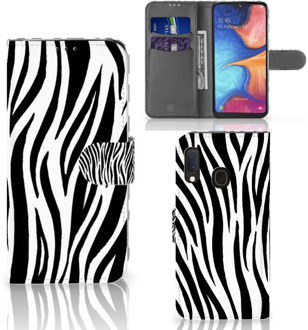 B2Ctelecom Samsung Galaxy A20e Telefoonhoesje met Pasjes Zebra