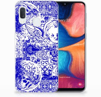 B2Ctelecom Samsung Galaxy A20e TPU Hoesje Angel Skull Blue