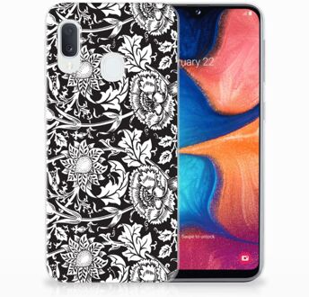 B2Ctelecom Samsung Galaxy A20e TPU Hoesje Black Flowers