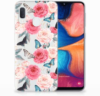 B2Ctelecom Samsung Galaxy A20e TPU Hoesje Butterfly Roses