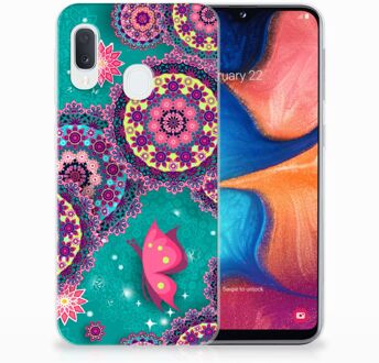 B2Ctelecom Samsung Galaxy A20e TPU Hoesje Cirkels en Vlinders