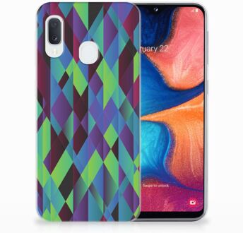 B2Ctelecom Samsung Galaxy A20e TPU Hoesje Design Abstract Green Blue