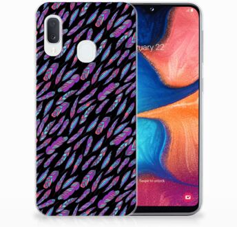 B2Ctelecom Samsung Galaxy A20e TPU Hoesje Design Feathers Color