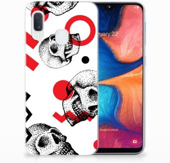 B2Ctelecom Samsung Galaxy A20e TPU Hoesje Design Skull Red