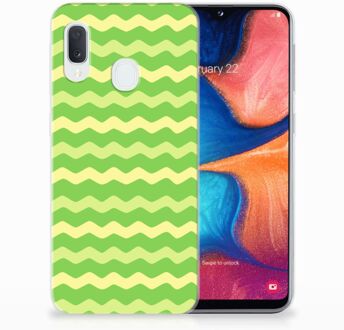 B2Ctelecom Samsung Galaxy A20e TPU Hoesje Design Waves Green