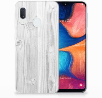 B2Ctelecom Samsung Galaxy A20e TPU Hoesje Design White Wood