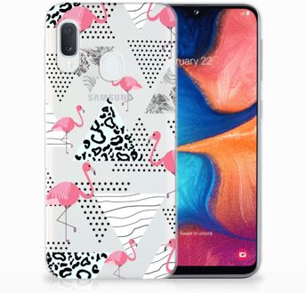 B2Ctelecom Samsung Galaxy A20e TPU Hoesje Flamingo Triangle