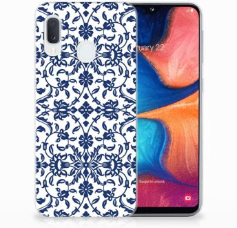 B2Ctelecom Samsung Galaxy A20e TPU Hoesje Flower Blue