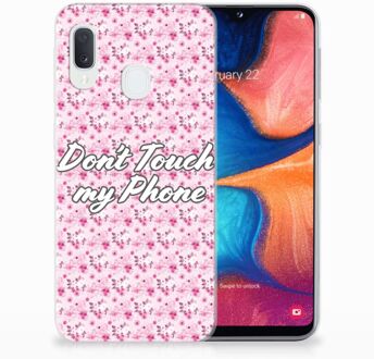 B2Ctelecom Samsung Galaxy A20e TPU Hoesje Flowers Pink DTMP