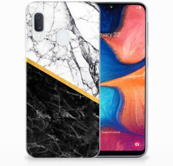 B2Ctelecom Samsung Galaxy A20e TPU Hoesje Marble White Black