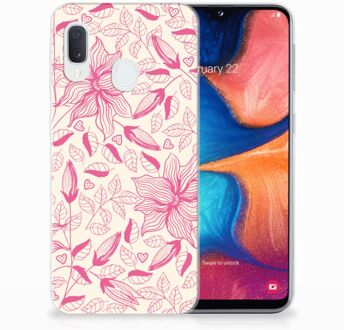 B2Ctelecom Samsung Galaxy A20e TPU Hoesje Pink Flowers