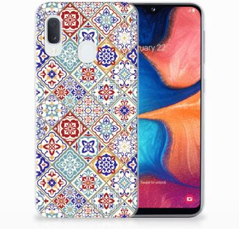 B2Ctelecom Samsung Galaxy A20e TPU Hoesje Tiles Color