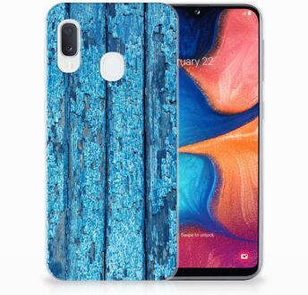 B2Ctelecom Samsung Galaxy A20e TPU Hoesje Wood Blue