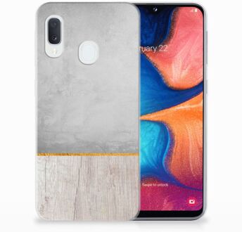 B2Ctelecom Samsung Galaxy A20e TPU Hoesje Wood Concrete