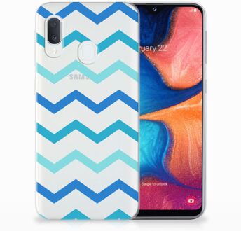 B2Ctelecom Samsung Galaxy A20e TPU Hoesje Zigzag Blauw