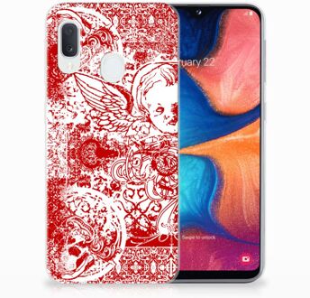 B2Ctelecom Samsung Galaxy A20e TPU Silicone Hoesje Design Angel Skull Red