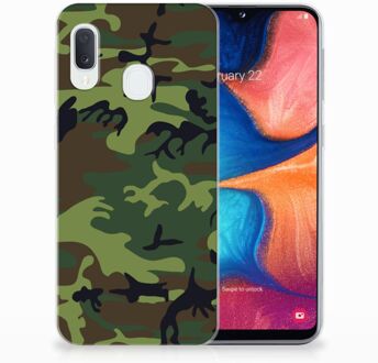 B2Ctelecom Samsung Galaxy A20e TPU Silicone Hoesje Design Army Dark