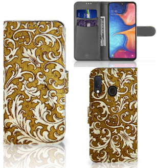 B2Ctelecom Samsung Galaxy A20e Wallet Case Barok Goud