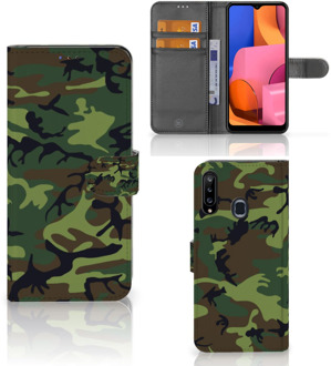 B2Ctelecom Samsung Galaxy A20s Portemonnee hoesje Army Dark