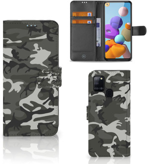 B2Ctelecom Samsung Galaxy A21s Telefoon Hoesje Cadeau voor hem Army Light