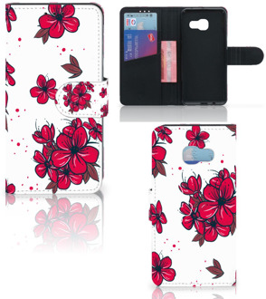 B2Ctelecom Samsung Galaxy A3 2017 Bookcase Hoesje Design Blossom Red