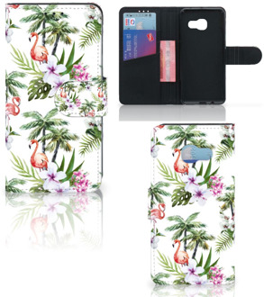 B2Ctelecom Samsung Galaxy A3 2017 Bookcase Hoesje Design Flamingo Palms